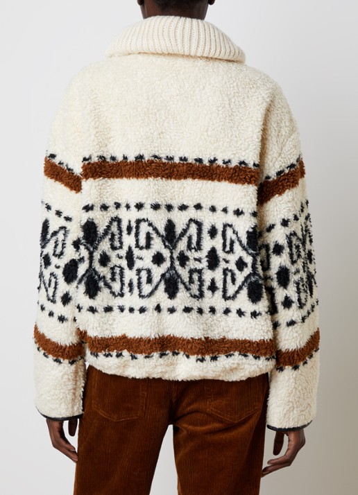 Isabel Marant Lijka jack van fleece met print - achterkant gebroken wit