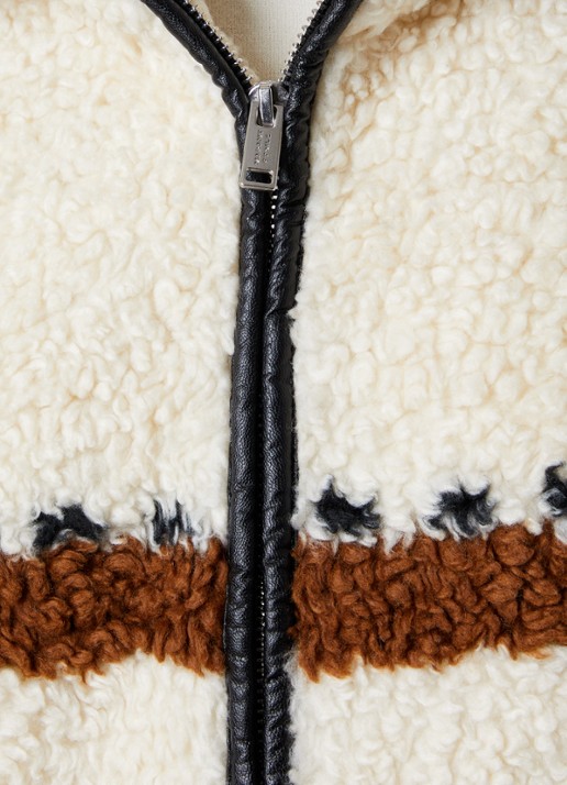 Isabel Marant Lijka jack van fleece met print - detail 4 gebroken wit