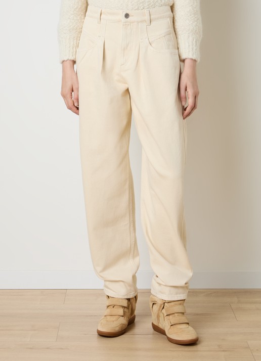 Isabel Marant Lisha high waist tapered jeans met gekleurde wassing - detail 2 beige