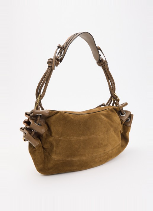 Isabel Marant Maia Medium schoudertas van kalfsleer - achterkant cognac