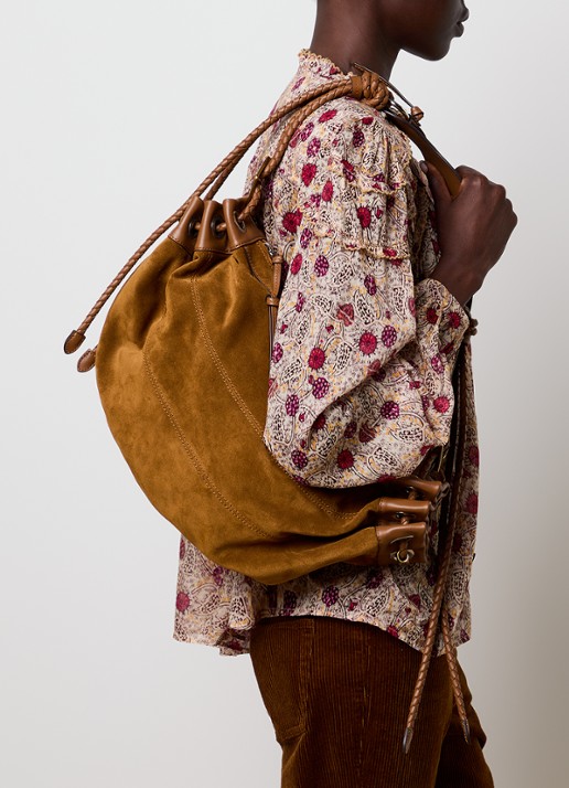 Isabel Marant Maia Medium schoudertas van kalfsleer - voorkant 2 cognac