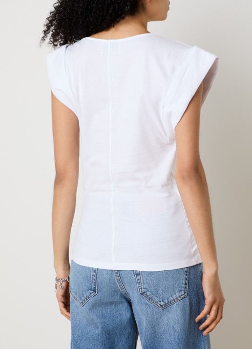 Isabel Marant Maisan top met asymmetrische zoom - achterkant 3 wit