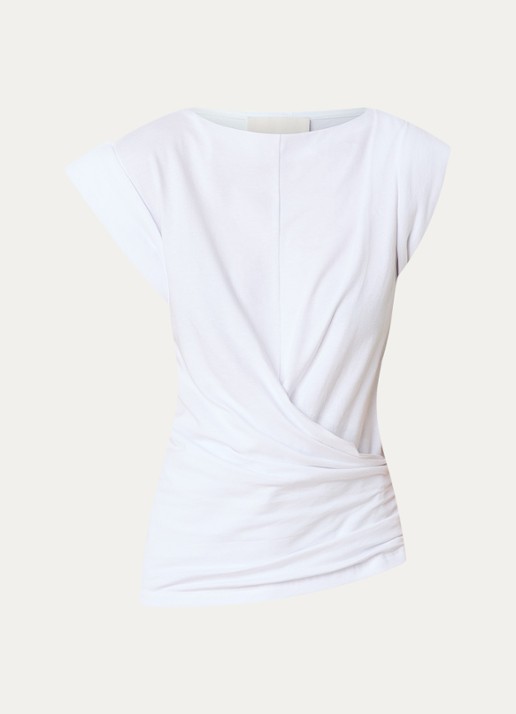 Isabel Marant Maisan top met asymmetrische zoom - voorkant 4 wit