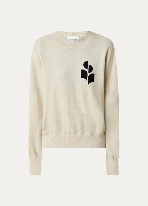 Isabel Marant Marisans fijngebreide pullover in wolblend met ingebreid logo