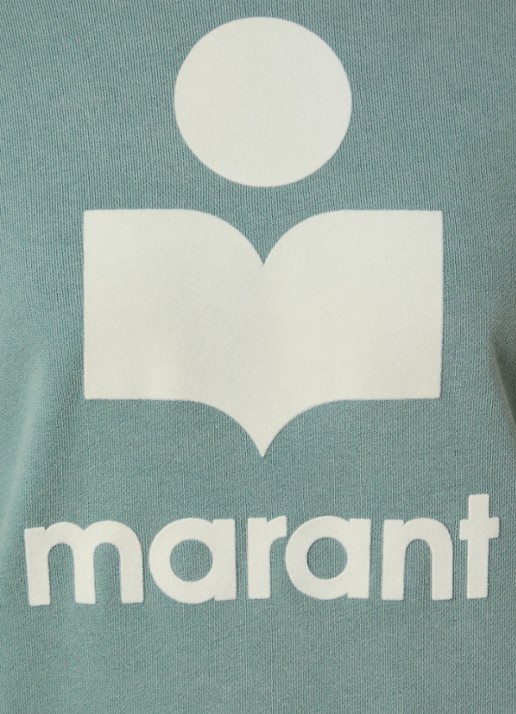 Isabel Marant Millyny sweater met flock logoprint - detail 5 groen