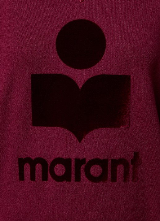 Isabel Marant Moby sweater met flock logoprint en opstaande kraag - detail 4 bordeauxrood