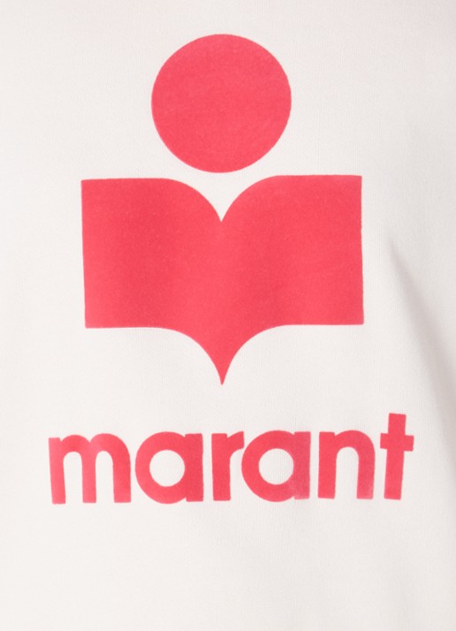 Isabel Marant Moby sweater met flock logoprint  - detail 4 lichtroze