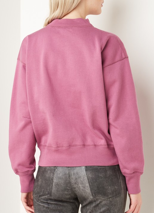 Isabel Marant Moby sweater met flockprint - achterkant 3 roze