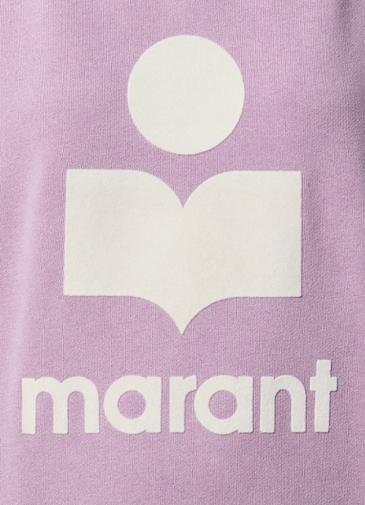 Isabel Marant Moby sweater met opstaande kraag en flock logoprint - detail 3 oudroze