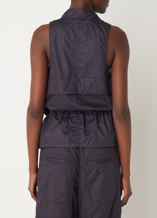 Isabel Marant Nadea mouwloze blouse met strikceintuur en koorddetail  - achterkant antraciet