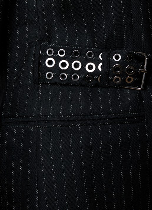 Isabel Marant Nahia double-breasted blazer in scheerwolblend met ceintuur - detail 5 zwart
