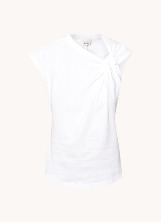 Isabel Marant Nayda top met knoopdetail - voorkant 4 wit
