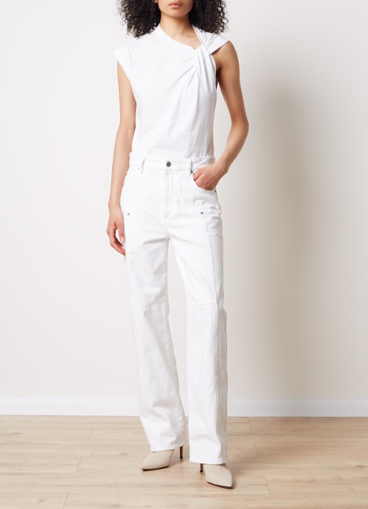 Isabel Marant Nayda top met knoopdetail - voorkant 5 wit
