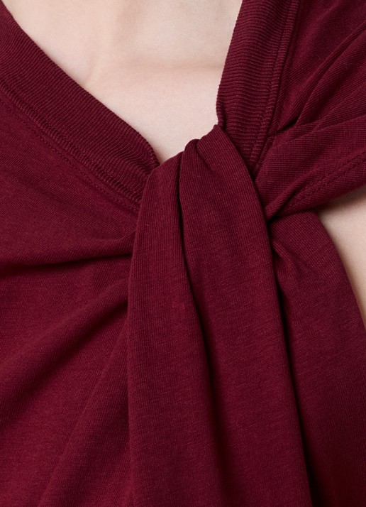 Isabel Marant Nayda top met knoopdetail - detail 4 cranberryrood
