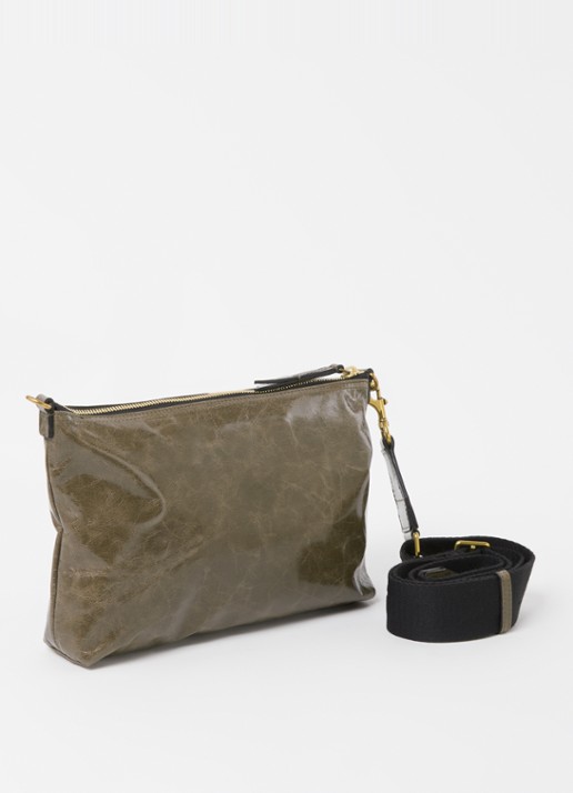 Isabel Marant Nessah crossbodytas van leer - achterkant 6 khaki