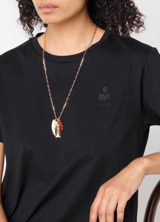 Isabel Marant New River Long ketting met hanger - voorkant 2 goud
