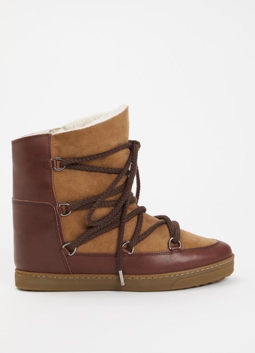 Isabel Marant Nowles snowboot van leer met suède details - voorkant 5 bruin