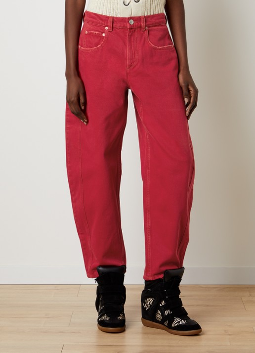 Isabel Marant Oriane mid waist tapered jeans met steekzakken