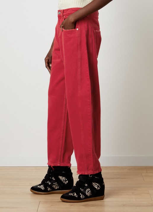 Isabel Marant Oriane mid waist tapered jeans met steekzakken - detail 2 rood