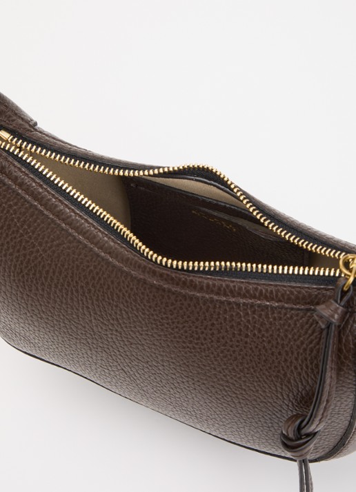 Isabel Marant Oskan Moon schoudertas van leer met studs en verstelbare schouderriem - detail 3 donkerbruin