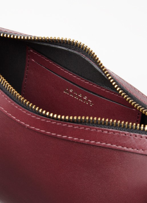 Isabel Marant Oskan Moon schoudertas van leer met studs - detail 5 bordeauxrood