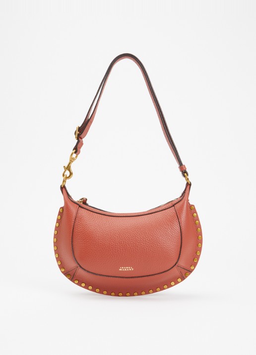 Isabel Marant Oskan Moon schoudertas van leer met studs