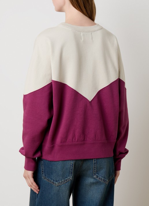 Isabel Marant Oversized sweater met flock logoprint - achterkant 3 paars
