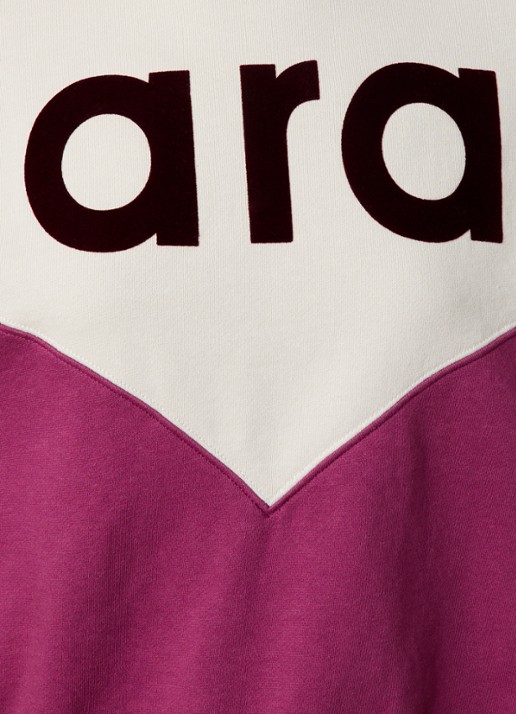 Isabel Marant Oversized sweater met flock logoprint - detail 2 paars