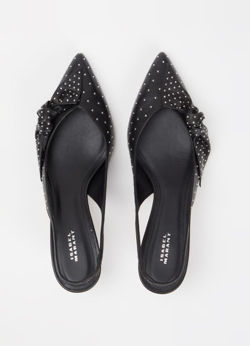 Isabel Marant Palmo sling-back van lamsleer met studs - detail 2 zwart