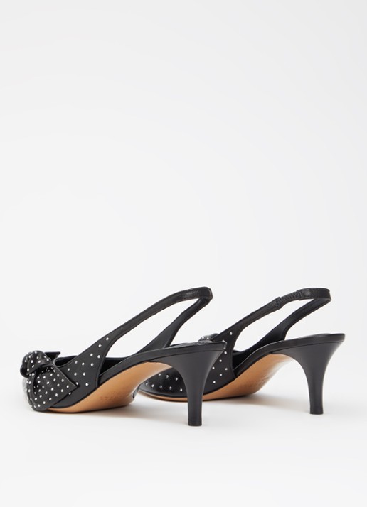 Isabel Marant Palmo slingback van lamsleer met studs - achterkant 7 zwart