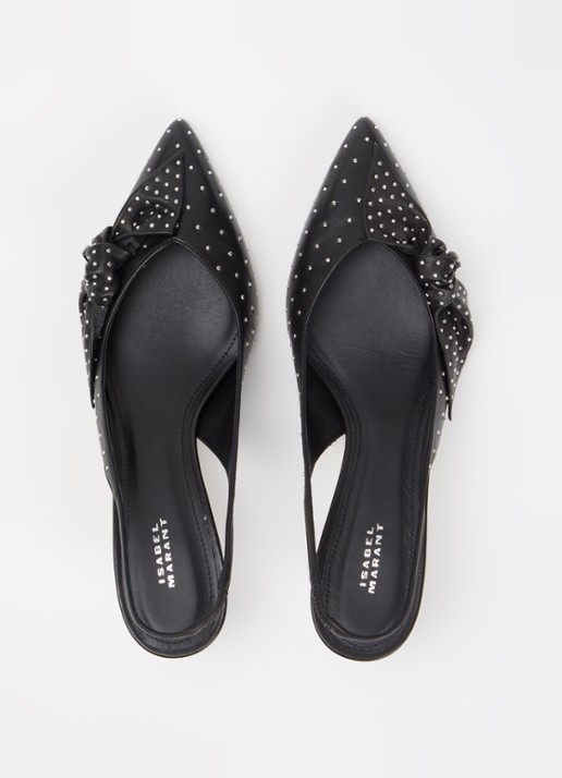 Isabel Marant Palmo slingback van lamsleer met studs - detail 4 zwart