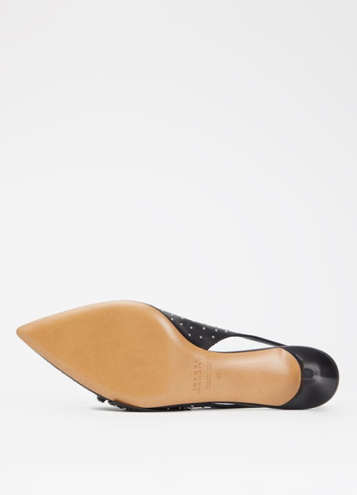 Isabel Marant Palmo slingback van lamsleer met studs - detail 5 zwart
