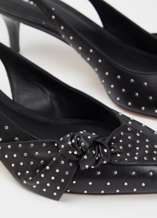 Isabel Marant Palmo slingback van lamsleer met studs - detail 6 zwart