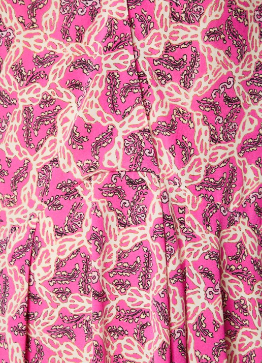 Isabel Marant Patel midi jurk in zijdeblend met print - detail 3 roze