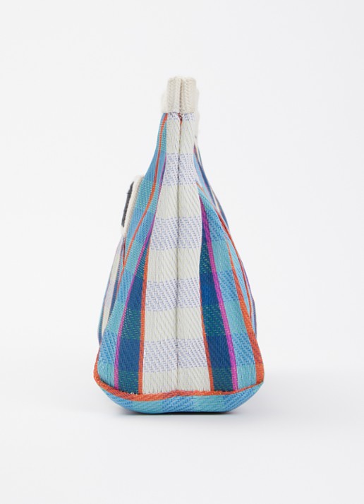 Isabel Marant Powden etui met ruitdessin en logo - detail 4 blauwgrijs