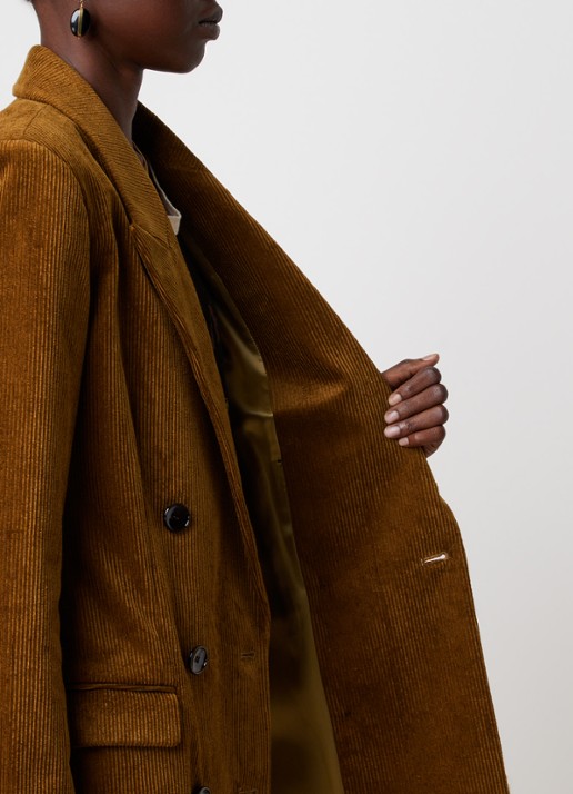 Isabel Marant Rasma double-breasted blazer van corduroy - detail 4 cognac