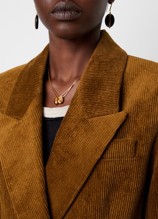 Isabel Marant Rasma double-breasted blazer van corduroy - detail 5 cognac