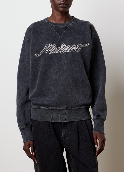 Isabel Marant Rise sweater met logoborduring - detail 4 antraciet