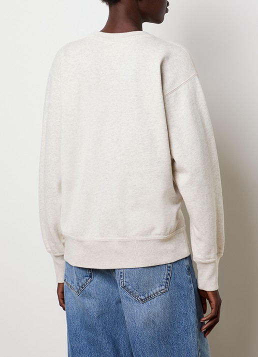 Isabel Marant Rise sweater met logoborduring - achterkant 5 lichtgrijs