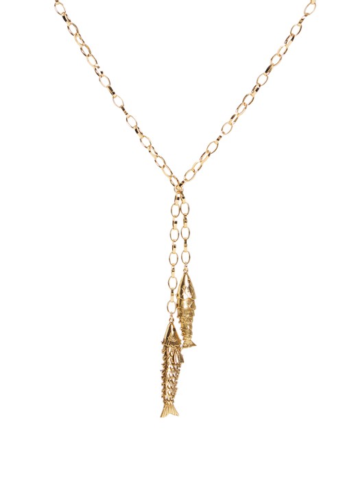 Isabel Marant River Long ketting verguld - voorkant 4 goud