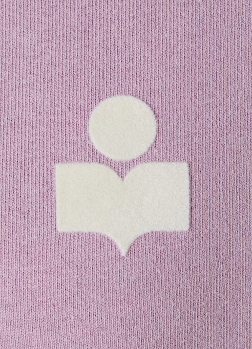 Isabel Marant Ross sweater met halve rits en flock logoprint - detail 4 lavendel