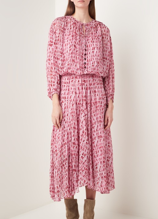 Isabel Marant Saureli semi-transparante tuniekjurk met print - detail 4 roze