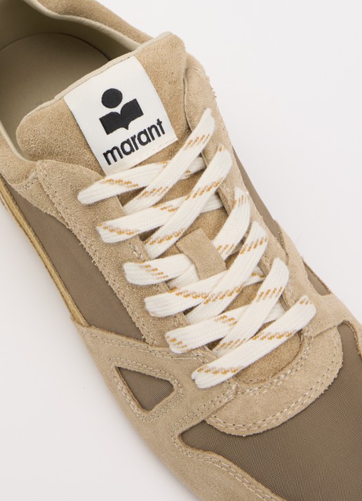 Isabel Marant Senny Low sneaker van suède - detail 5 khaki