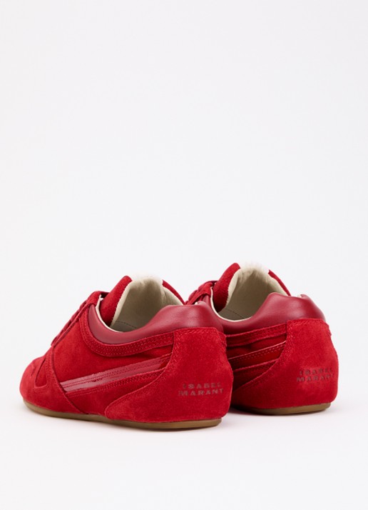 Isabel Marant Senny Low sneaker van suède - achterkant 5 rood