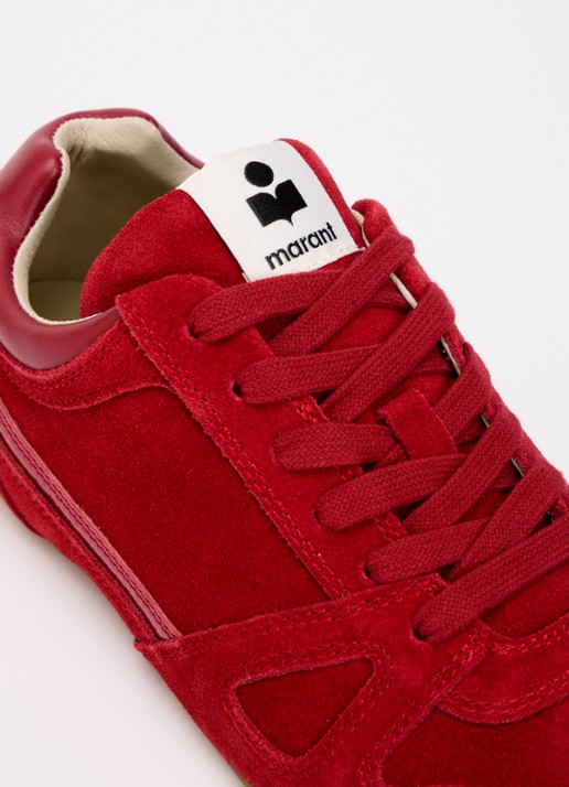 Isabel Marant Senny Low sneaker van suède - detail 4 rood
