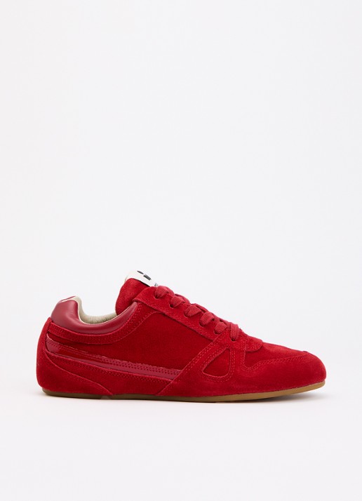 Isabel Marant Senny Low sneaker van suède - voorkant 6 rood