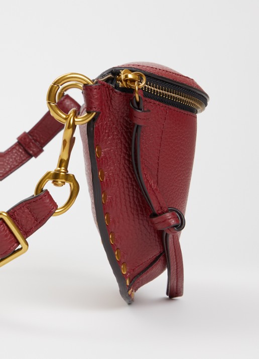 Isabel Marant Skano heuptas van kalfsleer met studs - detail 4 bordeauxrood