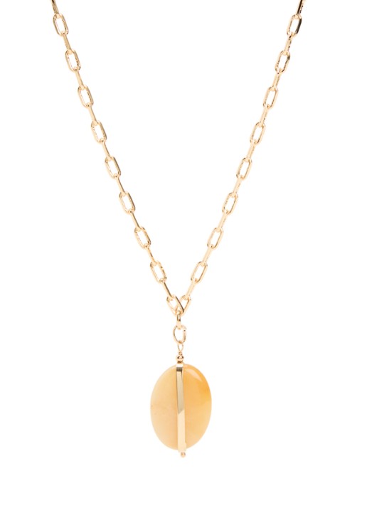 Isabel Marant Stones ketting met hanger - voorkant geel
