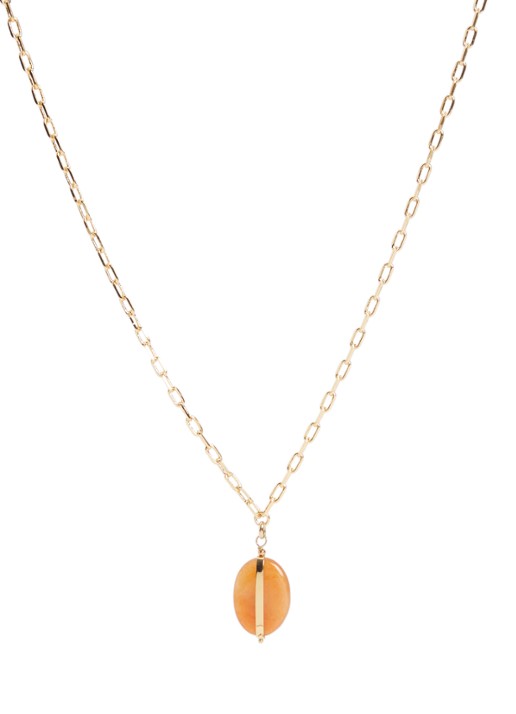 Isabel Marant Stones ketting met hanger - voorkant oranje