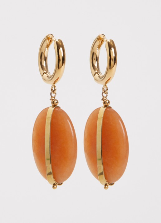 Isabel Marant Stones oorringen met hanger - voorkant 2 oranje